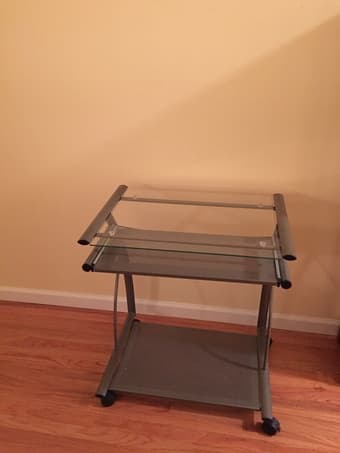 Modern Chrome and Glass Top Desk - $50 1