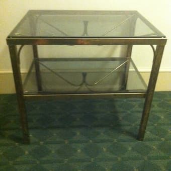 Beautiful glass and brass table for sale! 2