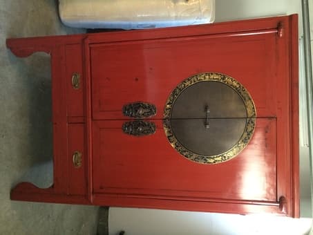 Antique Red Chinese Cabinet 1