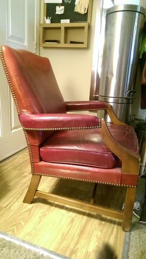 Red faux leather armchair - $65 1