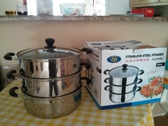 very new 3 layers stainless steel steamer $20 1