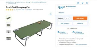 Almost brand new camp cot for sale 1