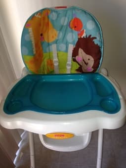 Clean Fisher-Price Precious Planet Sky Blue High Chair for $35 1