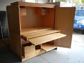 Maple Wood Computer Desk/Armoire $250 2
