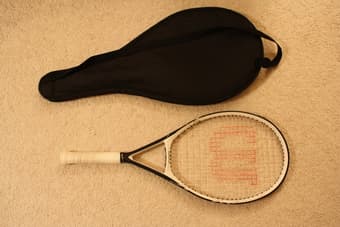 Men's Wilson Black Whisper tennis racket $45 1