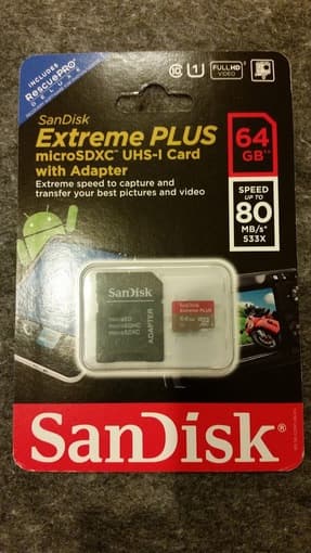 SanDisk Extreme Plus 64GB MicroSDXC UHS-I Class U1 Memory Card 1