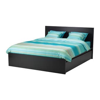 Queen Bed with 4 storage boxes + Mattress 1