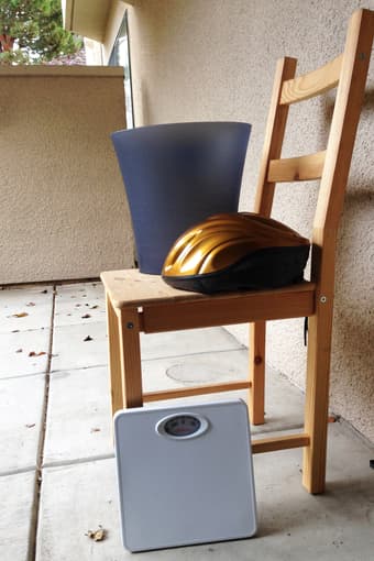 Helmet $10, Scale $10, Drawer $20, trash can $3, chair $2 2