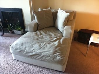 Three-piece couch set: large couch, loveseat, and chaise lounge 3
