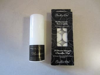 Selling multipurpose tea lights & unscented pillar candle for $5 1
