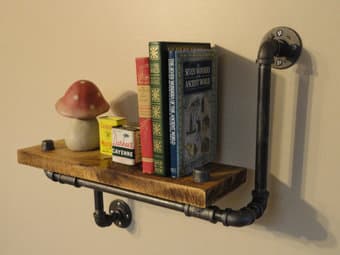 Industrial Piping Maple Shelf, Made From Local and Rescued Hardwood 2