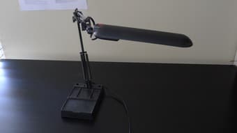 Desk lamp, fluorescent, swing arm, $5 2