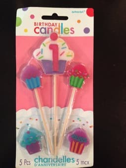 First birthday candle (girl)-$2 1