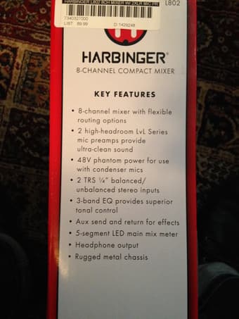 Harbinger 8 Channel Mixer - $50 3
