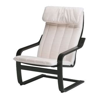 POÄNG Chair - Black/Brown Frame & White Cushion - $50 OBO 1