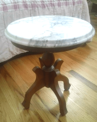 Antique marble top bedside table - $80 1