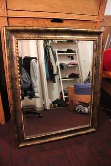 For sale: 33" x 28" wooden-framed mirror 1