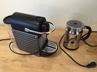 For sale -  Nespresso Pixie coffee machine + milk frother 1