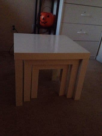nesting tables set of 3，white - $25 (cupertino) 1