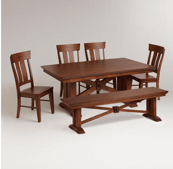Selling World Market dining table, 4 chairs, + bench 1