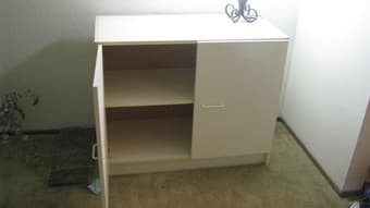 White desk & shelving unit -- $30.0 each or both for $50.00 2