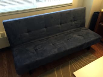 Blue convertible sofa-bed 1
