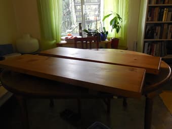 Solid wood, oval, expandable dining table, $100 or B.O. 3