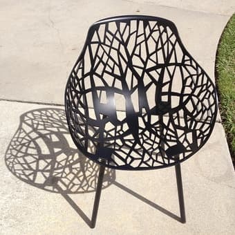 Black metal patio chair - $80 1