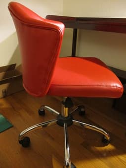 Chair - red desk chair with wheels - $50 1