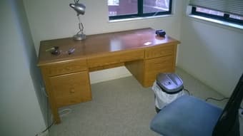 desk $10, lamp $5, office chair $5, shredder $20 1
