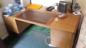 Large solid wood desk - $20 1