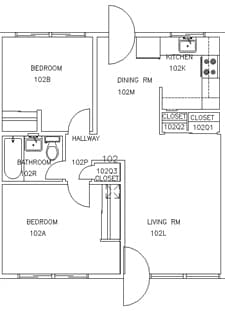 1 bedroom available in 2 BR EV low-rise for summer - 1041$ per month 1