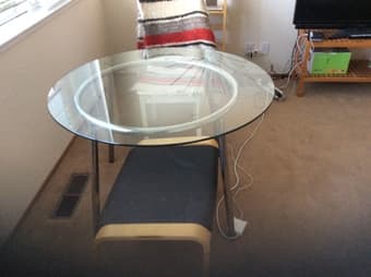 IKEA Hovat extendable futon for sale $200; glass table and nightstand 2