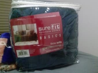 SURE FIT Sofa Cover Navy Blue, Like New Condition $25 1