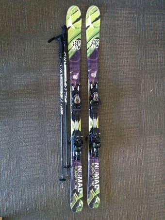 Skis $250 - 2014 Atomic Blackeye 167cm XTO12 bindings + bag + 48" K2 poles 1