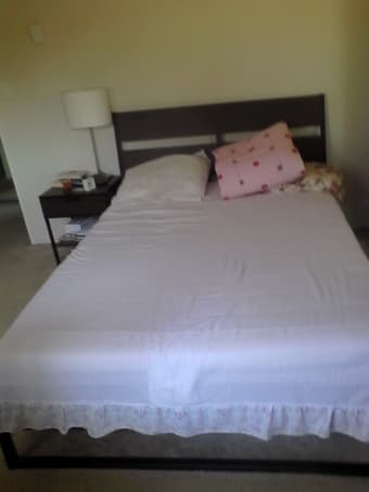 almost new queen size bed fram/mattress-bought from IKEA 6 months ago 1