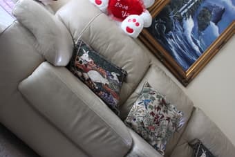 leather sofa and love seat to sell ($200) 3