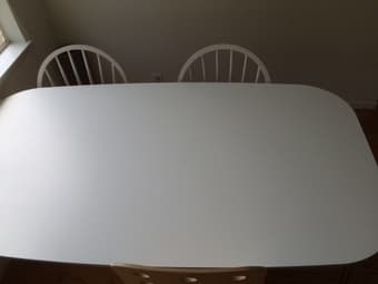 Like NEW White Eating table, Tall standing/cafe table - $60 3