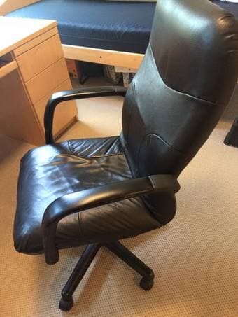 Comfortable black leather office chair ($40) 1