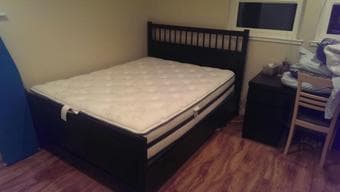 Queen Mattress and Bed Frame for Sale! $300 or BO 1