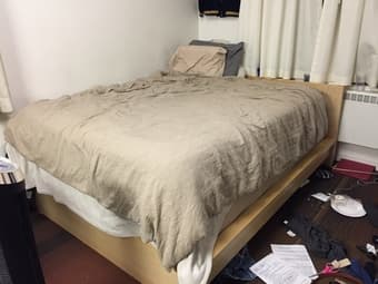 Queen Bed + Frame + Mattress Topper 1
