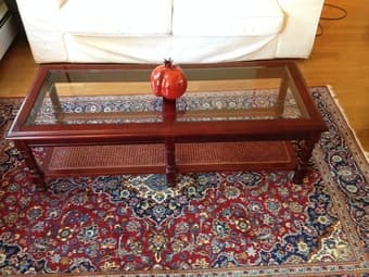 Beautiful glass and wood coffee table 2