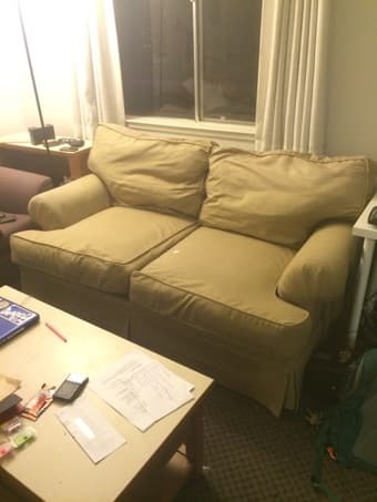 couch, printer, lamps, tv, guitar amp 1