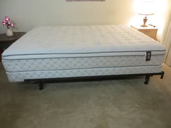 Queen Size Mattress and Box Spring with Frame - $300 1