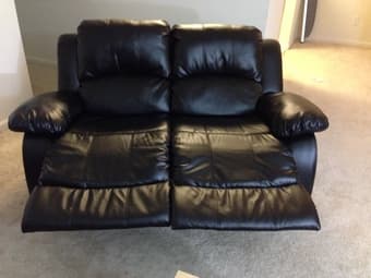 Lazy Boy double recliner leather couch 1