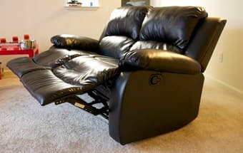 Lazy Boy double recliner leather couch 2