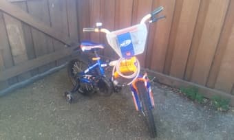 Boys' 16 Inch Nerf Bike with training wheels ($55) 1