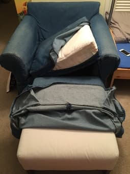 Armchair + Footstool + Full size mattress near Stanford 2