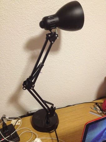 Black standing desk lamp 1
