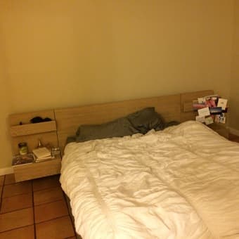 IKEA Malm bed, queen, +mattress (1.5y/o), +nightstands, birch, 250$ 1